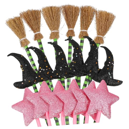CLISPEED 18 . Teiliges Kugelschreiber Halloween Valentinstag mit Hexenbesen Hexenhut und Stern Motiven Bunte Party Geschenkstifte für Schule Kreative Schreib und Bastelaktivitäten CLISPEED 18 . Teiliges Kugelschreiber Halloween Valentinstag mit Hexenbesen Hexenhut und Stern Motiven Bunte Party Geschenkstifte für Schule Kreative Schreib und Bastelaktivitäten von CLISPEED