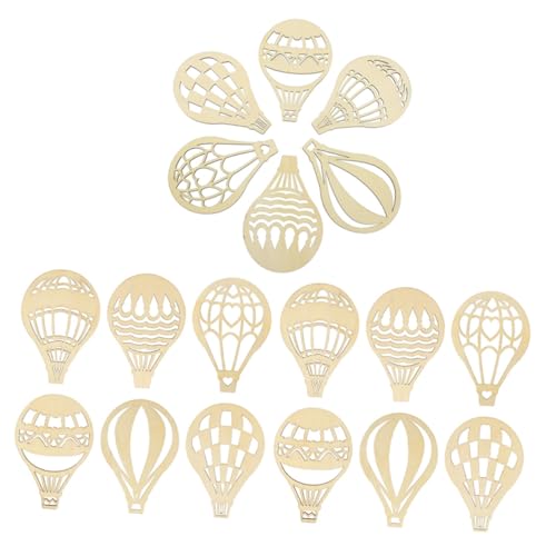 CLISPEED 18Stücke Holzscheiben Heißluftballon DIY Bastelmaterial für Party und Wohnraumsdekoration Unvollendete Holzausschnitte Sicher für Langlebig und Vielseitig Einsetzbar von CLISPEED