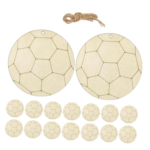 CLISPEED 1Satz Holzfußball Anhänger Unbehandelte Holzscheiben für DIY Bastelprojekte für Fußball Dekorationen und Party Dekorationen für Sport Themen von CLISPEED