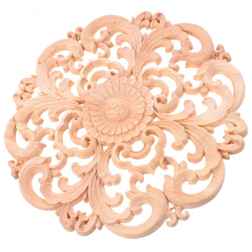 CLISPEED 1Stück Dekorative Holzapplikation Unbemalt Runde Geschnitzte Onlay für Türen Möbel Wände Vintage Design für DIY Basteln und Dekoration Holzornament CLISPEED 1Stück Dekorative Holzapplikation Unbemalt Runde Geschnitzte Onlay für Türen Möbel Wände Vintage Design für DIY Basteln und Dekoration Holzornament von CLISPEED