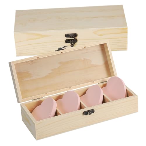 CLISPEED 2 Holz Aufbewahrungsbox mit Fächern Holz Klappdeckel Vielseitiger Organizer für Rezeptkarten Schmuck und Kleine Notizen Natürliche Maserung DIY Geeignet CLISPEED 2 Holz Aufbewahrungsbox mit Fächern Holz Klappdeckel Vielseitiger Organizer für Rezeptkarten Schmuck und Kleine Notizen Natürliche Maserung DIY Geeignet von CLISPEED