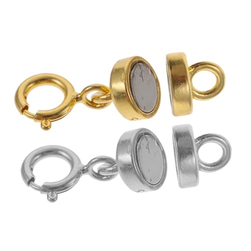 CLISPEED 2 Paare Sterling Silber Schmuck Verlängerungskette mit Magnetverschluss Magnetische Verschlüsse in Weißgold und Gold DIY Kettenverschluss Zubehör für Halsketten und Armbänder CLISPEED 2 Paare Sterling Silber Schmuck Verlängerungskette mit Magnetverschluss Magnetische Verschlüsse in Weißgold und Gold DIY Kettenverschluss Zubehör für Halsketten und Armbänder von CLISPEED