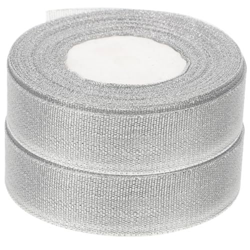 CLISPEED 2 Rollen Geschenkband Breit Silber Glänzend Schnittfest Multifunktionales Dekoband für Geschenkverpackung Hochzeit Geburtstag DIY Bastelarbeiten Partydeko CLISPEED 2 Rollen Geschenkband Breit Silber Glänzend Schnittfest Multifunktionales Dekoband für Geschenkverpackung Hochzeit Geburtstag DIY Bastelarbeiten Partydeko von CLISPEED