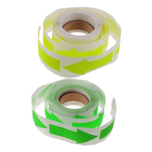CLISPEED 2 Rollen Leuchtende Aufkleber Selbstklebend Fluoreszierende Siegel Etiketten für Umschläge Basteln Verpackung Praktische Pfeilmarkierung in Grün und Gelb CLISPEED 2 Rollen Leuchtende Aufkleber Selbstklebend Fluoreszierende Siegel Etiketten für Umschläge Basteln Verpackung Praktische Pfeilmarkierung in Grün und Gelb von CLISPEED