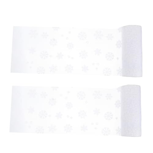 CLISPEED 2 Rollen Schneeflocken Tüllrolle Weiß Glitzerndes Netzgarn DIY Bastelstoff für Weihnachtsdeko Geschenkverpackung und Partydekoration CLISPEED 2 Rollen Schneeflocken Tüllrolle Weiß Glitzerndes Netzgarn DIY Bastelstoff für Weihnachtsdeko Geschenkverpackung und Partydekoration von CLISPEED