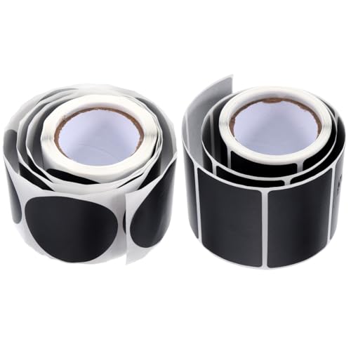 CLISPEED 2 Rollen Schwarze Pvc aufkleber Runde und Rechteckige Beschreibbare Etiketten Selbstklebende Abwischbare Aufkleber Tabs für Schule Haushalt und Organisation CLISPEED 2 Rollen Schwarze Pvc aufkleber Runde und Rechteckige Beschreibbare Etiketten Selbstklebende Abwischbare Aufkleber Tabs für Schule Haushalt und Organisation von CLISPEED