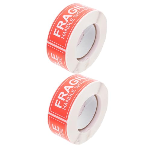 CLISPEED 2 Rollen Warnaufkleber Selbstklebend Stark Haftend Rote Fragile Versand Verpackung Etiketten Handle With Care Aufkleber für Pakete und Kartons CLISPEED 2 Rollen Warnaufkleber Selbstklebend Stark Haftend Rote Fragile Versand Verpackung Etiketten Handle With Care Aufkleber für Pakete und Kartons von CLISPEED