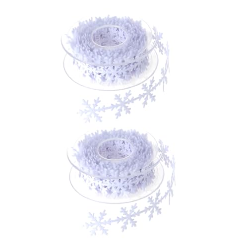 CLISPEED 2 Rollen Weihnachtliche Schneeflocken Dekobänder Weiß Geschenkband Verpackungsband Vielseitig für DIY Basteln Geschenkverpackung Party Mitgebsel CLISPEED 2 Rollen Weihnachtliche Schneeflocken Dekobänder Weiß Geschenkband Verpackungsband Vielseitig für DIY Basteln Geschenkverpackung Party Mitgebsel von CLISPEED