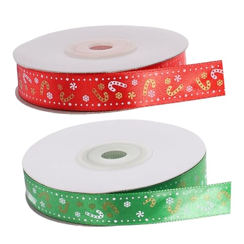 CLISPEED 2 Rollen Weihnachtliches Geschenkband mit Cartoon Muster Langlebiges Einseitig Bedrucktes Satinband Leicht Zuschneidbar für Geschenkverpackung und DIY Dekoration zu Weihnachten CLISPEED 2 Rollen Weihnachtliches Geschenkband mit Cartoon Muster Langlebiges Einseitig Bedrucktes Satinband Leicht Zuschneidbar für Geschenkverpackung und DIY Dekoration zu Weihnachten von CLISPEED