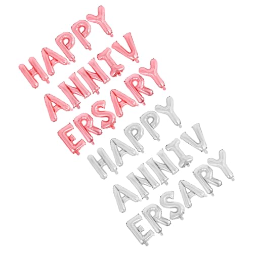 CLISPEED 2 Sätze Happy Anniversary Ballons Aluminiumfolie Silber Roségold Schnell Aufblasbar Wiederverwendbar für Hochzeitsjubiläum Partydekoration Hochzeitsbanner Partyballon Set CLISPEED 2 Sätze Happy Anniversary Ballons Aluminiumfolie Silber Roségold Schnell Aufblasbar Wiederverwendbar für Hochzeitsjubiläum Partydekoration Hochzeitsbanner Partyballon Set von CLISPEED