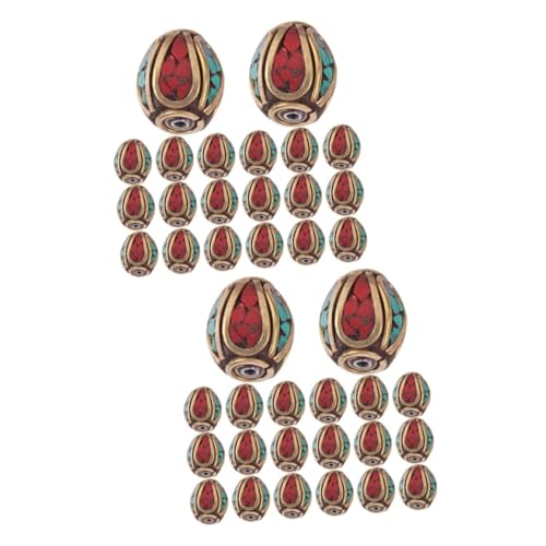 CLISPEED 2 Sätze Nepalesische Buddha Perlen Messing Mit Türkis Inlays Handgefertigte Spacer Beads Für Diy Schmuckherstellung Für Armbänder Und 20 Stück * 2 CLISPEED 2 Sätze Nepalesische Buddha Perlen Messing Mit Türkis Inlays Handgefertigte Spacer Beads Für Diy Schmuckherstellung Für Armbänder Und 20 Stück * 2 von CLISPEED