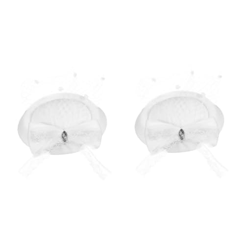 CLISPEED 2 Stück Baserbühnenkopfschmuck Stirnbänder Kopfbedeckungen Für Cocktail-teepartys Faszinatorstirnband Hüte Für Die Teeparty Neuheit-fascinator-hüte Fascinator-hüte Wolle Weiß CLISPEED 2 Stück Baserbühnenkopfschmuck Stirnbänder Kopfbedeckungen Für Cocktail-teepartys Faszinatorstirnband Hüte Für Die Teeparty Neuheit-fascinator-hüte Fascinator-hüte Wolle Weiß von CLISPEED