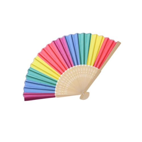 CLISPEED 2 Stück Bunte Regenbogen Faltfächer aus Handlich für Party Dekoration Familie Freunde Sommer CLISPEED 2 Stück Bunte Regenbogen Faltfächer aus Handlich für Party Dekoration Familie Freunde Sommer von CLISPEED