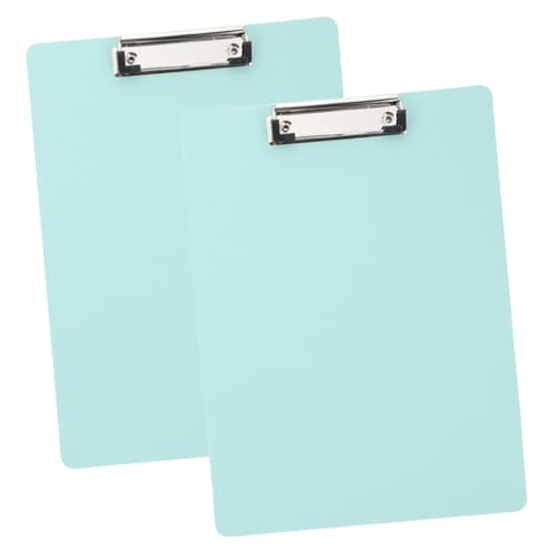 CLISPEED 2 Stück Clipboard Schreibunterlage in Pastellgrün Robuster PP Aluminium verbund Vielseitig für Büro Schule und Konferenzen Bruchfest und Flexibel für Dokumentenorganisation von CLISPEED