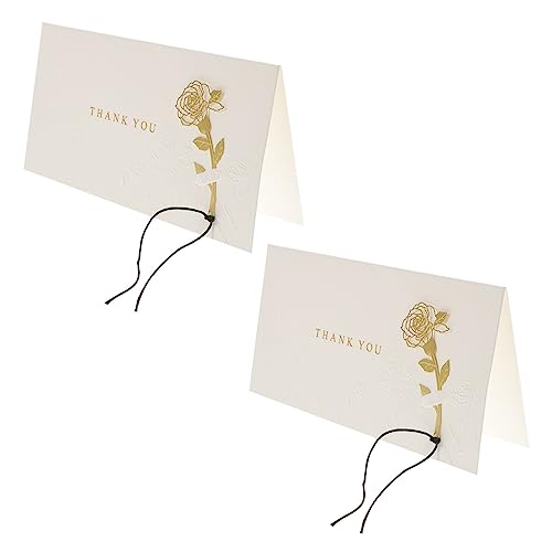 CLISPEED 2 Stück Elegante Kleine Dankeskarten aus Papier mit Goldener Prägung Klappkarten ohne Umschläge Stilvolle Grußkarten für Hochzeit Shower Freundschaft und Geburtstagsgeschenke CLISPEED 2 Stück Elegante Kleine Dankeskarten aus Papier mit Goldener Prägung Klappkarten ohne Umschläge Stilvolle Grußkarten für Hochzeit Shower Freundschaft und Geburtstagsgeschenke von CLISPEED