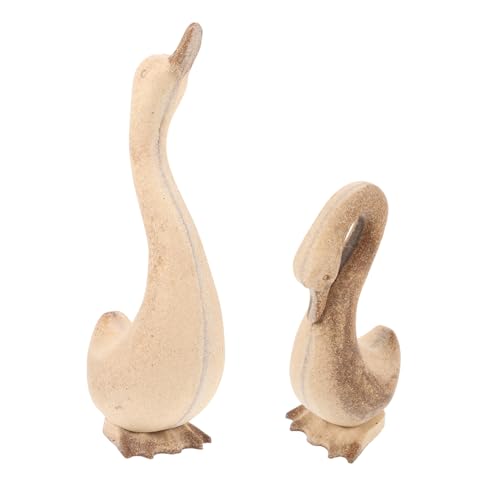 CLISPEED 2 Stück Holzdeko Holzfigur Gans Unlackierte DIY Holz Gans Bastelset Handwerk Ornamente für Wohnkultur Tischdeko Kompakte Robust und Vielseitig von CLISPEED