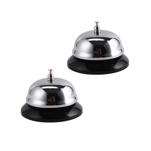CLISPEED 2 Stück Klassische Serviceglocke aus mit Klarem Rostfrei Stabile Konstruktion Silberfarbene Empfangsglocke für Restaurant Hotel Büro und Empfangsbereich von CLISPEED