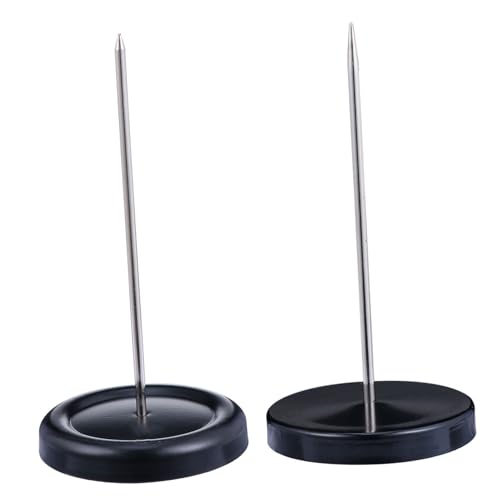 CLISPEED 2 Stück Metall Memo Halter Spike Stick für Rechnungen Notizen und Belege Rutsch Korrosionsbeständig für Büro und von CLISPEED