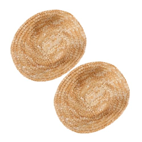 CLISPEED 2 Stück Mini Cowboy Strohhüte für Bastelprojekte Leichte Atmungsaktive Mini Hüte für Puppen Haustiere Western Partydekoration Niedliche Kleine Accessoires für DIY und Fotosessions von CLISPEED