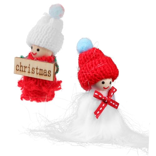 CLISPEED 2 Stück Mini Puppenhaus Figuren Miniatur Weihnachtsdekorationen Handgefertigt Detailreiche Mini Puppen Festliche Kleidung Geeignet für Puppenhaus und Zufällige Farbe von CLISPEED