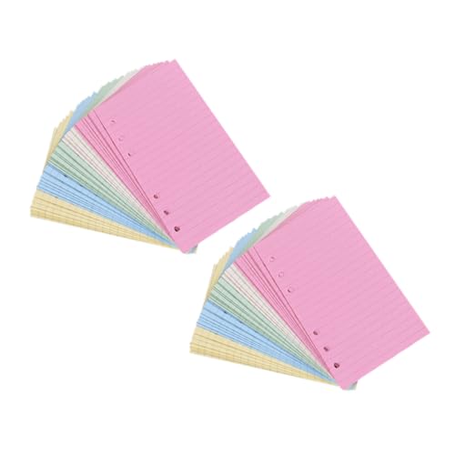 CLISPEED 2 Stück Nachfüllpapier Linierte Lose Farbiges Füllpapier für Schüler Geeignet für Ringbücher Schreibwaren für Schule und Büro Blattanzahl pro Packung von CLISPEED