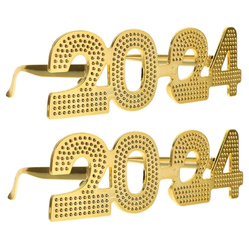 CLISPEED 2 Stück Neujahrs Partybrillen aus Leichtem PC Material Lustige Foto Requisiten für Silvester Geburtstags und Festtagsfeiern Auffällige Kostüm Accessoires für Erwachsene von CLISPEED