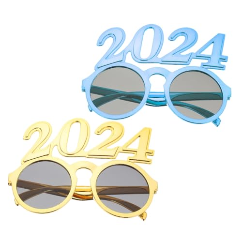CLISPEED 2 Stück Party Brillen Lustige Kunststoff Eyewear für Silvester Festliche Neujahrsfeier Leichtes Strapazierfähiges Material Farbige Dekoration Gold Blau CLISPEED 2 Stück Party Brillen Lustige Kunststoff Eyewear für Silvester Festliche Neujahrsfeier Leichtes Strapazierfähiges Material Farbige Dekoration Gold Blau von CLISPEED