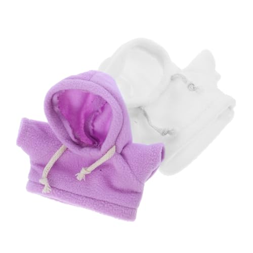CLISPEED 2 Stück Plüschbären Kostüm Kuschelige Hoodie Overalls für Stofftiere und Puppen Weiche Austauschbare Kleidung für Plüschtiere Kreatives Accessoire von CLISPEED
