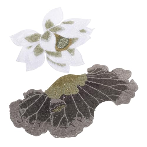 CLISPEED 2 Stück Stickflecken zum Aufbügeln Blumen Applikationen mit Pfirsichblüten Motiv Hochwertige Bügelflicken für Kleidung Jacken DIY Reparatur und Dekoration Langlebig und Leicht von CLISPEED