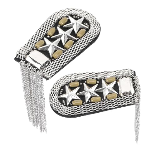 CLISPEED 2 Stück Teiliges Damen Schulterepauletten mit Eleganter Quastenkette Vintage Metallbrosche Auffälliges Mode accessoire für Hochzeit Bühne Geburtstag und Besondere Anlässe von CLISPEED