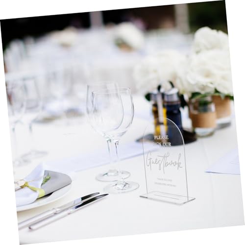 CLISPEED 2 Stück Teiliges Hochzeitstisch-schild Transparent mit Stabilem Sockel Stilvolle Tischdekoration für Hochzeitsfeier Gäste Empfangsschilder Vielseitig für Party und Veranstaltung von CLISPEED