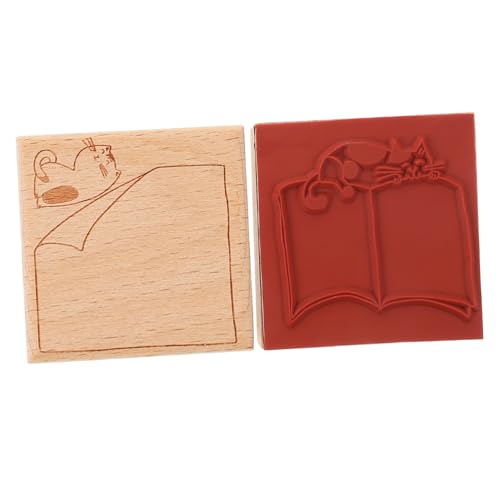 CLISPEED 2 Stück Teiliges Holzstempel für Scrapbooking mit Einzigartigen Cartoon Rahmen Handgefertigt Vintage Stil für Notizbücher und Tagebuchdekoration von CLISPEED