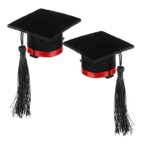 CLISPEED 2 Stück Teiliges Mini Doktorhut Haarclip Abschluss Haarschmuck mit Quaste Rutschfeste Party Haarspange für Frauen Leichte und Sichere Frisur Accessoires für Abitur und von CLISPEED