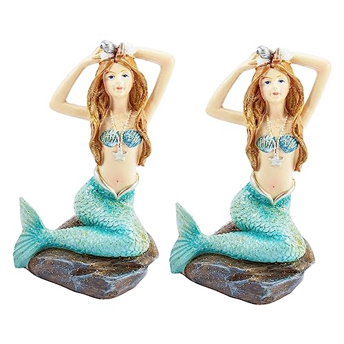 CLISPEED 2 Stück Teiliges Resin Meerjungfrau Ornament Realistische Aquarium Deko aus Hochwertigem Harz Naturgetreue Fischbecken Figur für Miniteich und Aquarien Wetterfeste Tischdekoration von CLISPEED