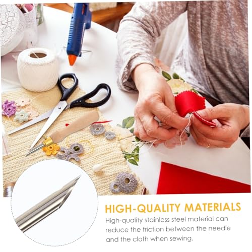 CLISPEED 2 Stück Teiliges Sticknadeln mit Nadeleinfädler Verstellbarem Holzgriff Rostfreiem Edelstahl Reibungsarmes Punch Needle für Einfaches Sticken Geeignet für Anfänger und von CLISPEED
