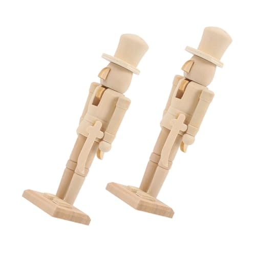 CLISPEED 2 Stück Unfertiger Holz-Soldat DIY Weihnachtsfigur zum Bemalen Stabile Holzornamente für Gestalten Dekorative Holz-Soldaten Puppen für Festtagsdekoration von CLISPEED