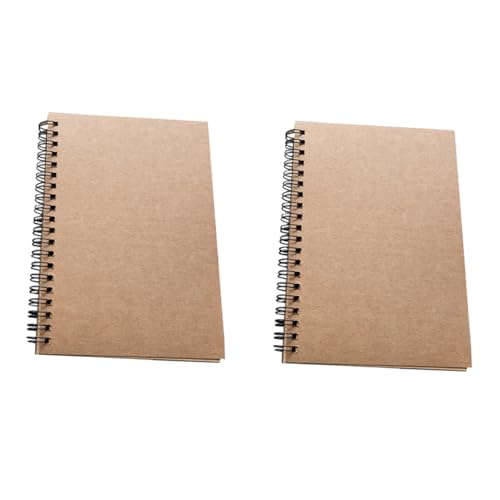 CLISPEED 2 Stück Vintage Kraftpapier Notizbuch Spiralbindung Blanko Skizzenbuch zum Zeichnen Malen DIY für Schule Büro Jugendliche CLISPEED 2 Stück Vintage Kraftpapier Notizbuch Spiralbindung Blanko Skizzenbuch zum Zeichnen Malen DIY für Schule Büro Jugendliche von CLISPEED