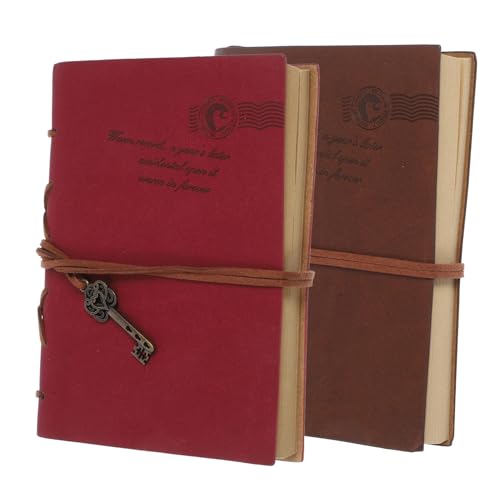 CLISPEED 2 Stück Vintage PU Notizbuch Teilig mit Schlüsselanhänger Kleines Liniertes Tagebuch aus Kraftpapier Handliches Reise und Planer Notizheft für Künstler Schule und Büro Braun und CLISPEED 2 Stück Vintage PU Notizbuch Teilig mit Schlüsselanhänger Kleines Liniertes Tagebuch aus Kraftpapier Handliches Reise und Planer Notizheft für Künstler Schule und Büro Braun und von CLISPEED