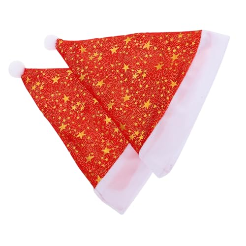 CLISPEED 2 Stück Weihnachtsmütze für Goldene Stern Deko Weihnachtlicher Festtags Hut Santa Mütze zum Aufhängen Am Weihnachtsbaum Xmas Party Accessoire für Familienfeier von CLISPEED