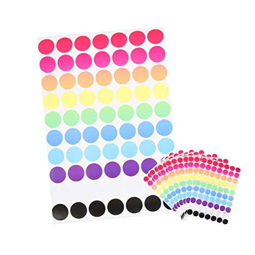 CLISPEED 20 Blatt Bunte Klebepunkte Selbstklebende Punktetiketten Runde Aufkleber für Klassifizierung und Organisation im Büro Zuhause für Bastelprojekte von CLISPEED