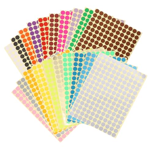 CLISPEED 20 Blatt Bunte Selbstklebende Punktaufkleber Farbige Markierungspunkte für Beschriftung Klassifizierung und Organisation von Dokumenten Flaschen Gläsern im Büro und Zuhause CLISPEED 20 Blatt Bunte Selbstklebende Punktaufkleber Farbige Markierungspunkte für Beschriftung Klassifizierung und Organisation von Dokumenten Flaschen Gläsern im Büro und Zuhause von CLISPEED