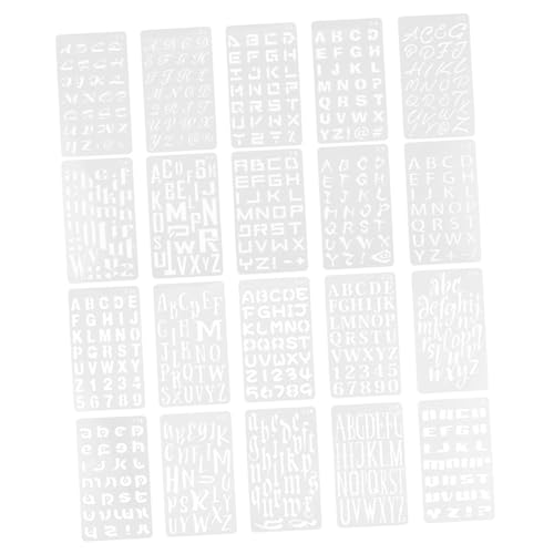 CLISPEED 20 Blatt Teiliges Alphabet Schablonen aus Robustem Feine Ausschnitte für Detaillierte Malerei Vielseitig Einsetzbar für Journale DIY Bastelprojekte und Wandgestaltung CLISPEED 20 Blatt Teiliges Alphabet Schablonen aus Robustem Feine Ausschnitte für Detaillierte Malerei Vielseitig Einsetzbar für Journale DIY Bastelprojekte und Wandgestaltung von CLISPEED