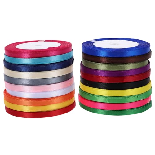 CLISPEED 20 Rollen DIY Geschenkband aus Polyester Breit Lang Reißfestes Flexibles Geschenkverpackungsband in Bunten Farben für Festival Geburtstags und Basteldekorationen CLISPEED 20 Rollen DIY Geschenkband aus Polyester Breit Lang Reißfestes Flexibles Geschenkverpackungsband in Bunten Farben für Festival Geburtstags und Basteldekorationen von CLISPEED