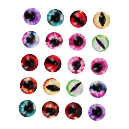 CLISPEED 20 Stück Cabochons Runde Patches DIY Schmuckherstellung Glasaugen Zubehör für Puppen Schmuck Handwerk Bastelaugen Annähen Aufkleber Augen Sicherheitselemente von CLISPEED
