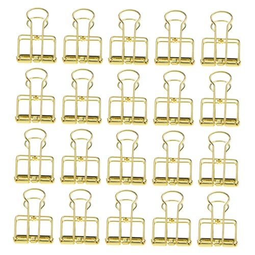 CLISPEED 20 Stück Goldene Büroklammern aus Rostfreiem Edelstahl Dekorative Metallische Klemmen mit Lochmuster Vielseitig für Büro Schule und Zuhause Praktische Organizer für Papier und von CLISPEED