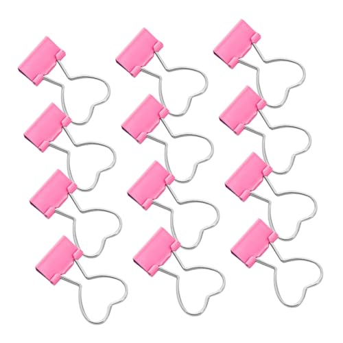 CLISPEED 20 Stück Herzförmige Eisenverschlüsse Kreatives Papier Für Aktenordner Dekorative Rosa Organisation Und Metallzubehör Klammern Dokumentenorganisation Büro Herzklammern von CLISPEED