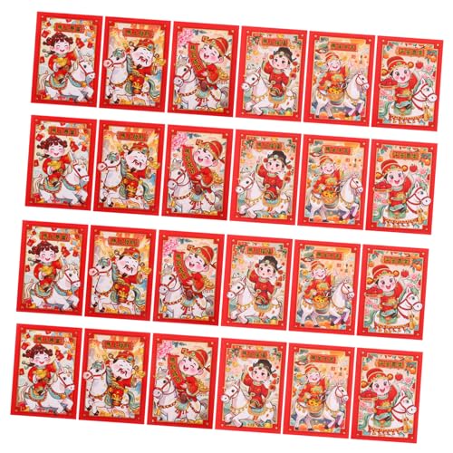 CLISPEED 20 Stück Karton Rote Umschläge mit Pferdemotiv Chinesisches Neujahr Geldgeschenke Umschläge für Hochzeit Geburtstag Frühlingsfest Traditionelle Hong Bao Packungen von CLISPEED