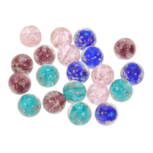 CLISPEED 20 Stück Leuchtende Glasperlen für DIY Schmuck Rundperlen für Armbänder und Nachtleuchtende Glasperlen in Lila Blau und Grün für Handgemachte Designs von CLISPEED