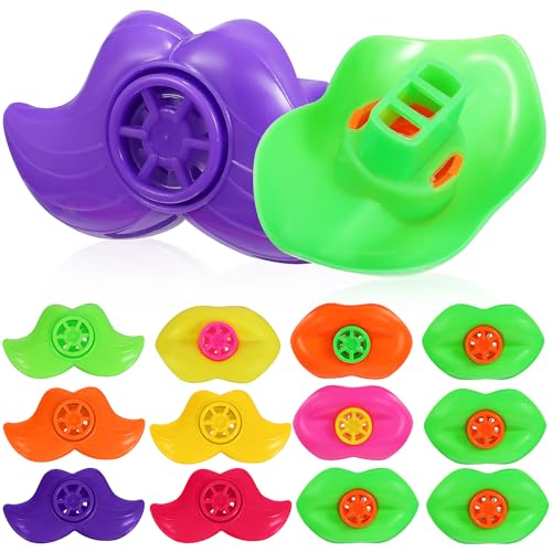 CLISPEED 20 Stück Lustige Pfeifen mit Lippen und Schnurrbärten Teiliges für Kindergeburtstage Party Goodie Bags Sichere Materialien Buntes Design Langlebig für Gruppenspiele von CLISPEED