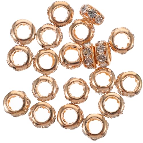 CLISPEED 20 Stück Rondelle Spacer Perlen Kupfer mit Strass für DIY Schmuckherstellung Große Lochperlen für Armbänder und Bastelprojekte CLISPEED 20 Stück Rondelle Spacer Perlen Kupfer mit Strass für DIY Schmuckherstellung Große Lochperlen für Armbänder und Bastelprojekte von CLISPEED